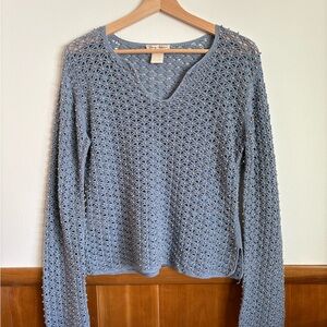 Tommy Bahama vtg Light Blue Crochet Top